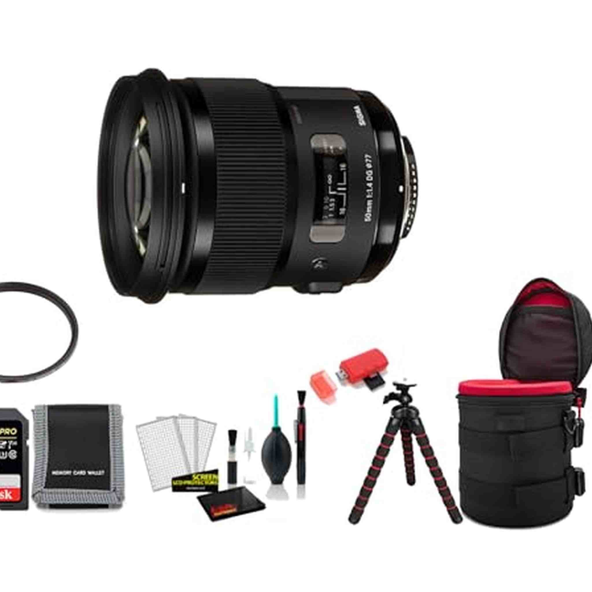 Sigma 50mm f/1.4 DG HSM Art Lens for Nikon F with Memory Card International Model SIGMA