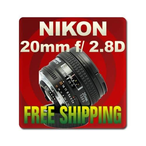 Nikon AF FX NIKKOR 20mm f/2.8D Fixed Zoom Lens with Auto Focus for Nikon DSLR Cameras International Version (No Warranty - Used