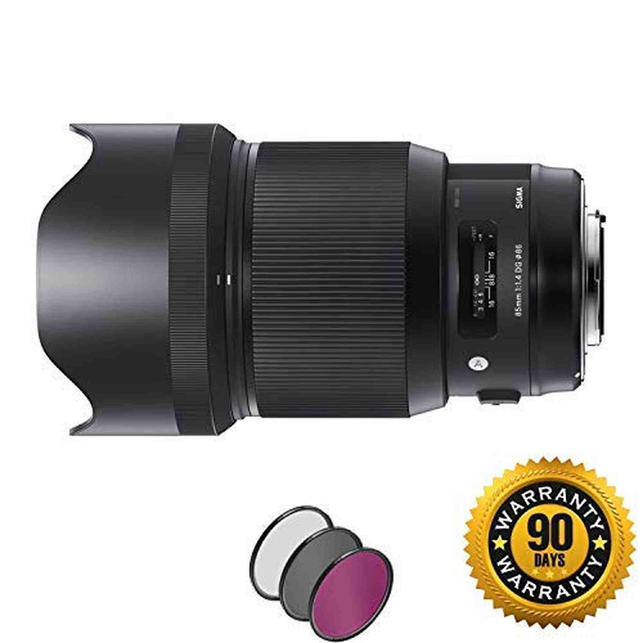Sigma 85mm f/1.4 DG HSM Art Lens for Nikon F with UV Filter Renewed - Reconditioned Sigma