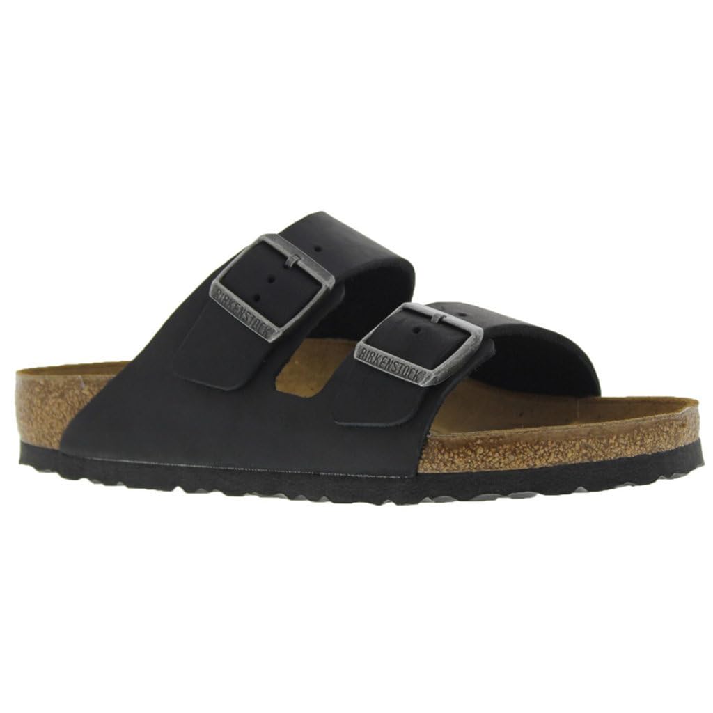 Birkenstock Unisex Arizona Sandal,Black Oiled Leather,37 N EU