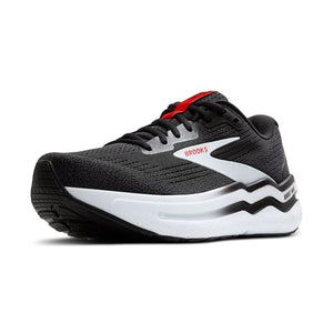 Brooks Men’s Ghost Max 2 Neutral Running & Walking Shoe - Black/White/Fiery Red - 9 Medium