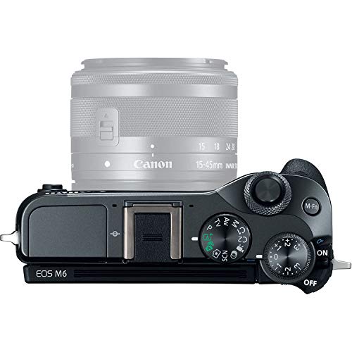 Canon EOS M6 Mirrorless Digital Camera Body Only Black Plus Bundle - International Model