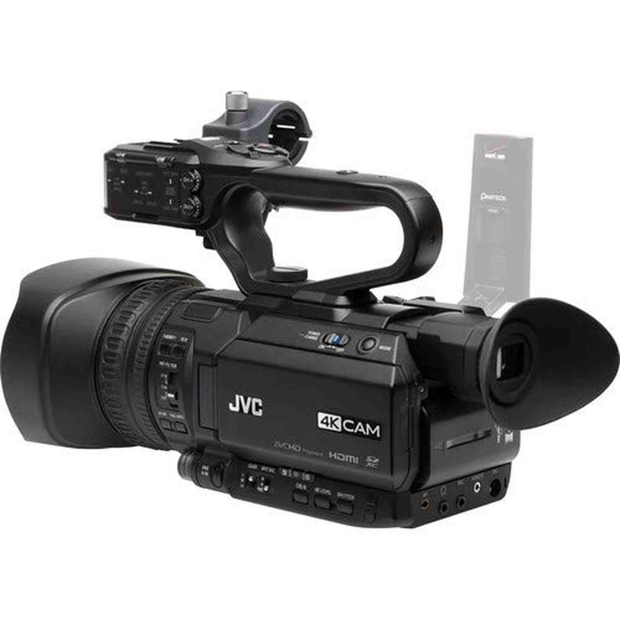 JVC GY-HM250 UHD 4K Streaming Professional Video Camcorder - Bundle with 128GB Memory Card + LCD Screen Protectors + More