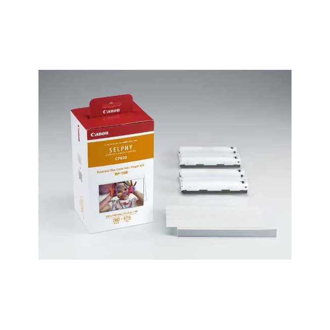 4 X CANON RP-108 High-Capacity Color Ink/Paper Set, For Use With SELPHY Printer