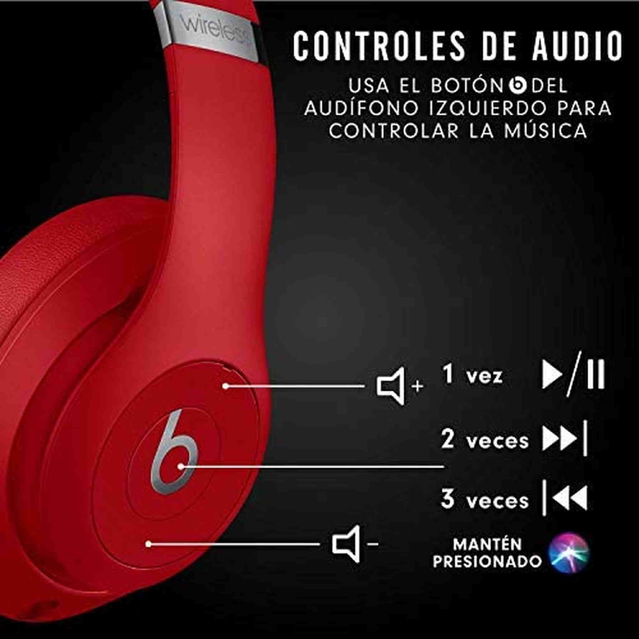 Beats Studio3 Wireless Over Ear Headphones - Red Latest Model