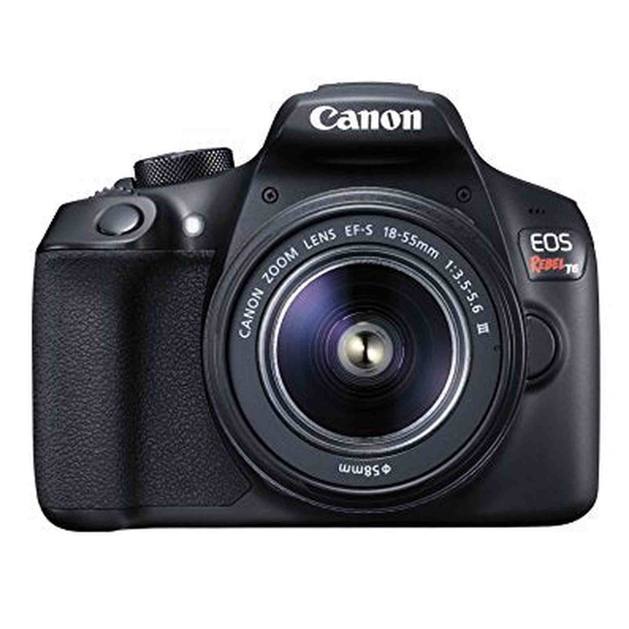 Canon EOS Rebel T6 Digital SLR Camera Kit with EF-S 18-55mm f/3.5-5.6 DC III Lens Black Canon