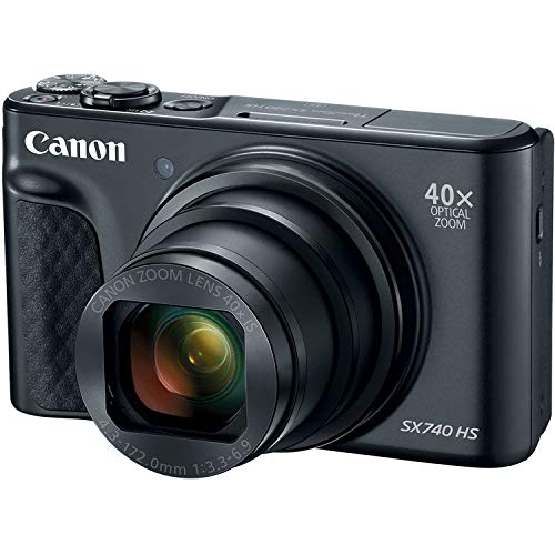 Canon PowerShot SX740 HS Digital Camera (Black) Basic Bundle w/Carrying Case - International Model