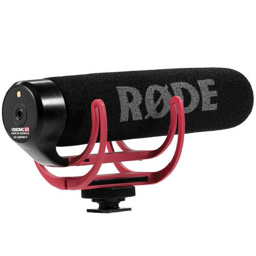 Rode VideoMic GO VIDEOMIC-GO + 64GB Memory Card + Flexible Tripod with Gripping Rubber Legs + Full Size Tripod + Deluxe Cleaning Kit - Bundle