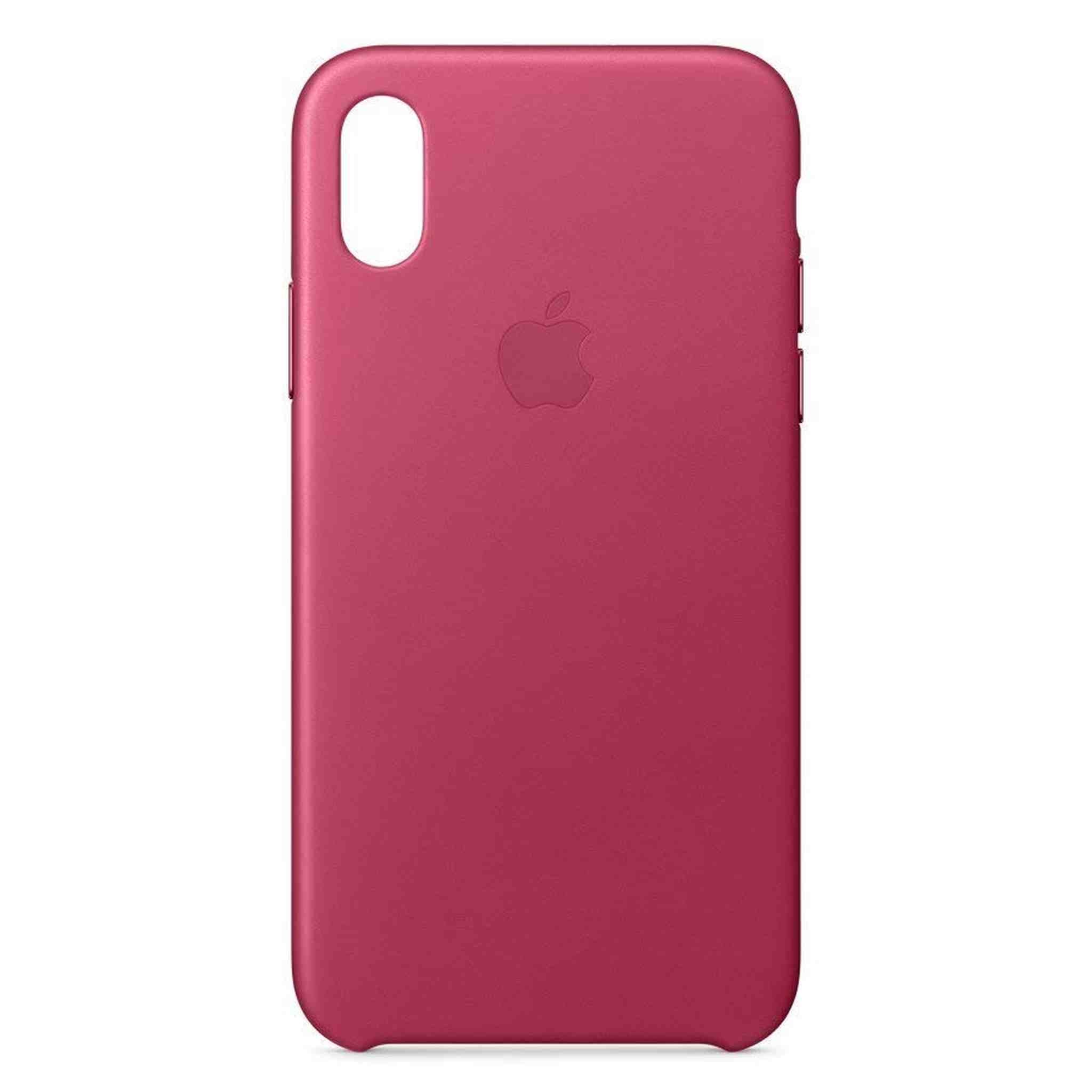 Apple iPhone X Leather Case - Pink Fuchsia Renewed - Reconditioned Apple