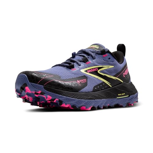 Brooks Women’s Cascadia 18 GTX Waterproof Mountain Trail Running Shoe - Grey Blue/Black/Pink - 9.5 Medium