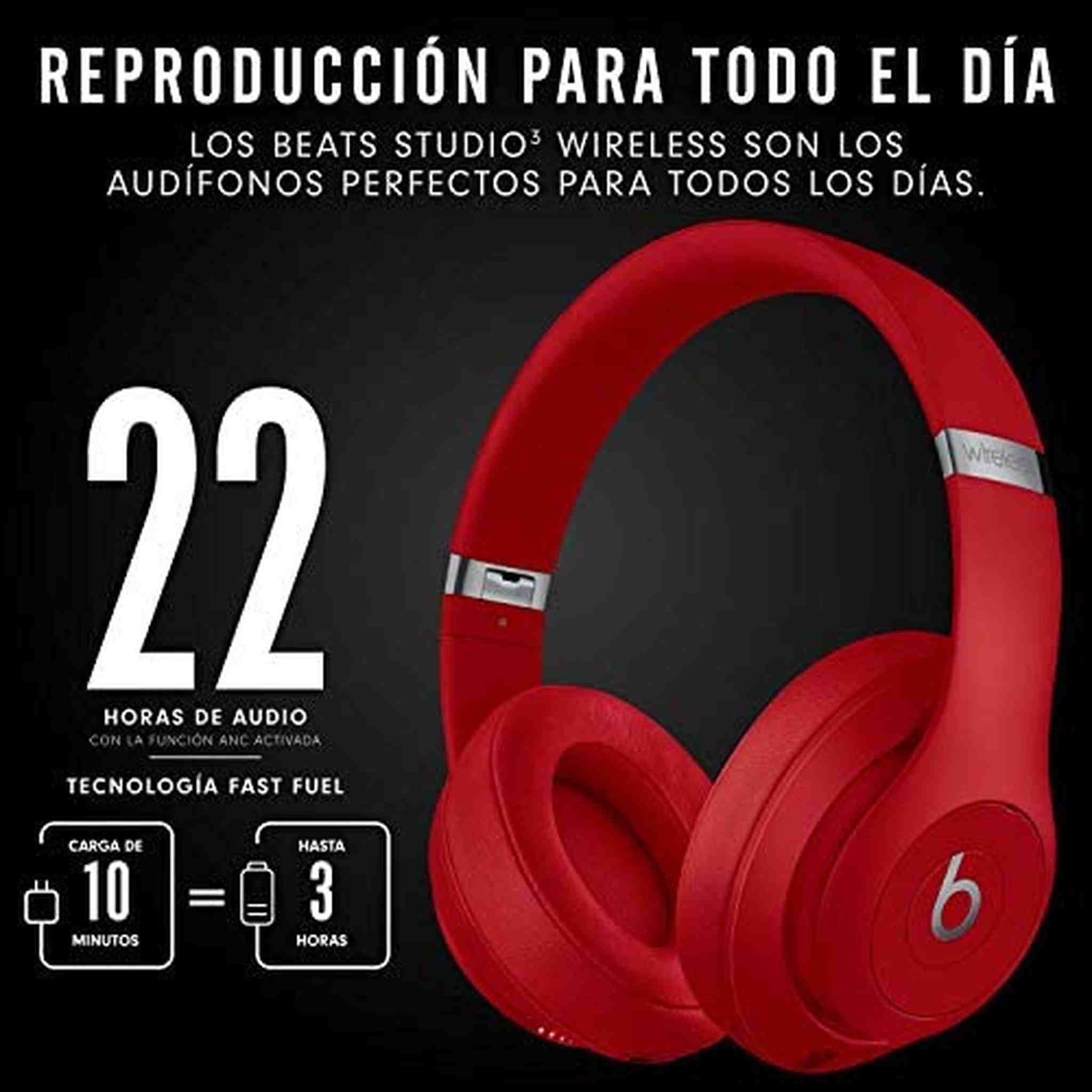 Beats Studio3 Wireless Over Ear Headphones - Red Latest Model