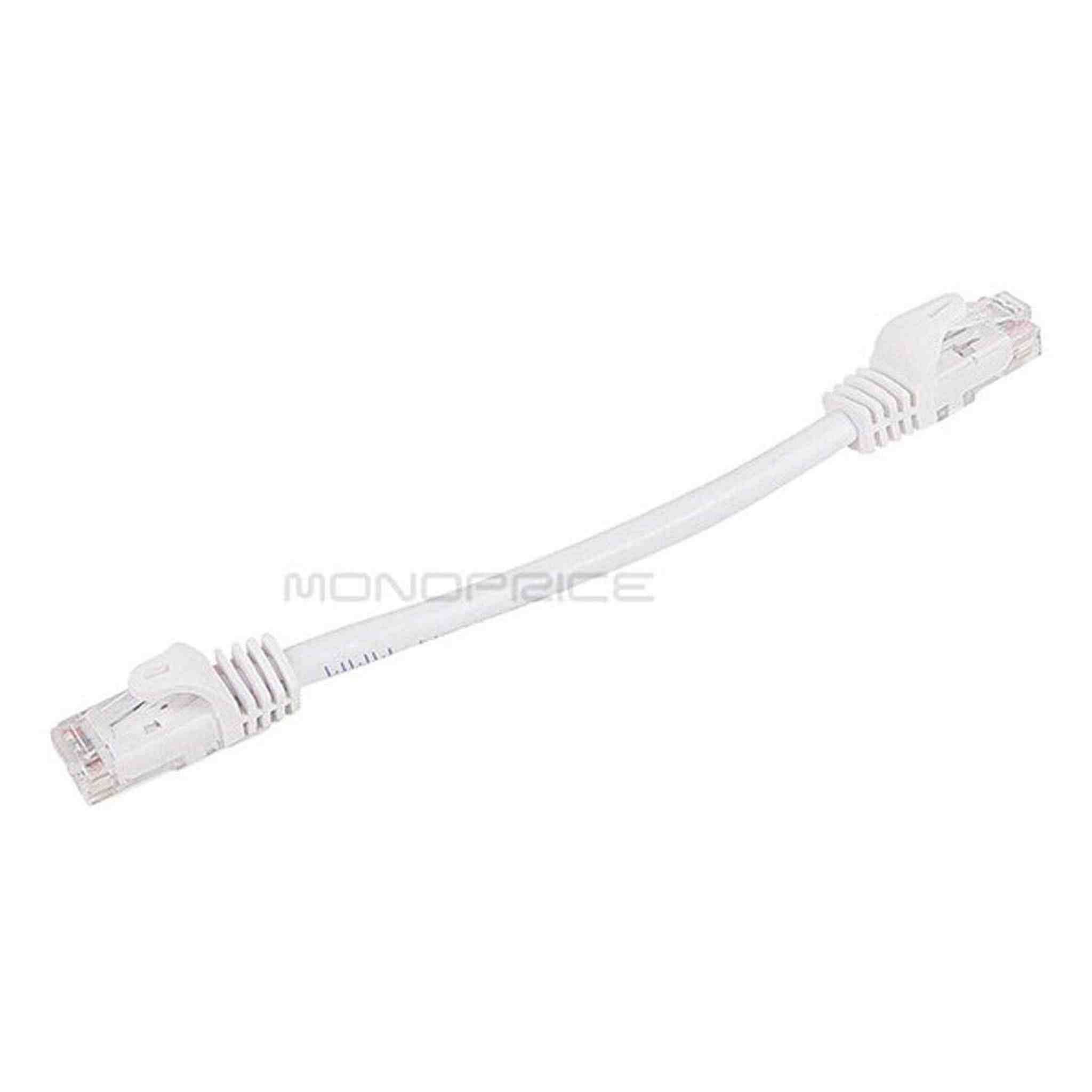 Monoprice Flexboot Cat6 Ethernet Patch Cable - Network Internet Cord - RJ45, Stranded, 550Mhz, UTP, Pure Bare Copper Wire, 24AWG, 0.5ft, White