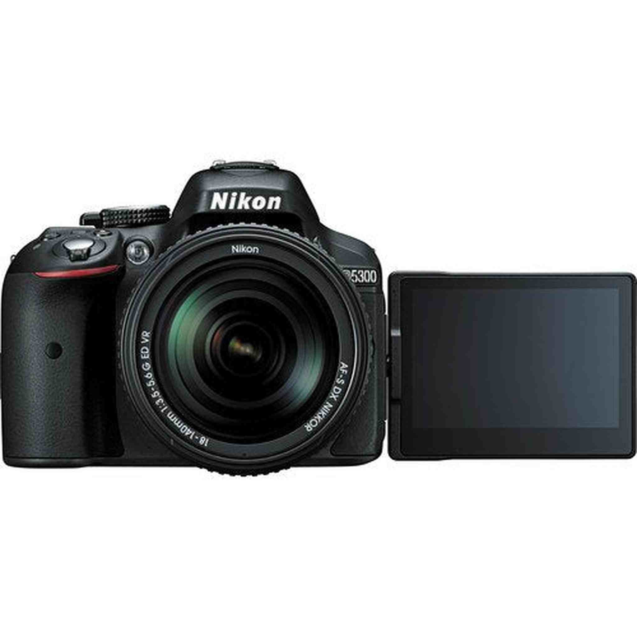 Nikon D5300 DSLR Camera with 18-140mm Lens 13303 Professional Bundle W/Bag, Extra Battery, LED Light, Mic, Filters, Tr Nikon