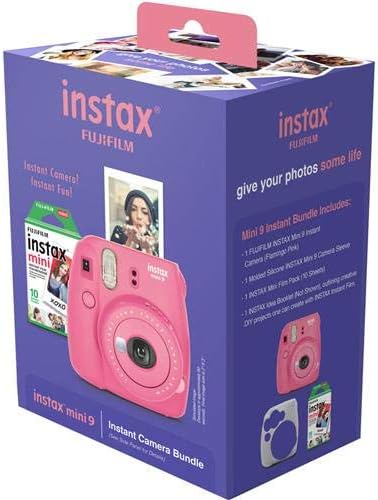 Fujifilm Instax Mini 9 Instant Film Camera Holiday Bundle - Flamingo Pink