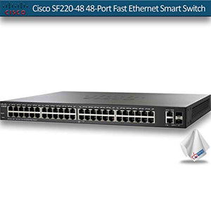Cisco SF220-48 48-Port Fast Ethernet Smart Switch SF220-48-K9-NA Bundle