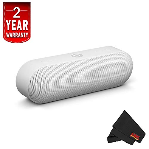 Beats Pill+ Portable Speaker + Fibercloth + Warranty (White) Bundle