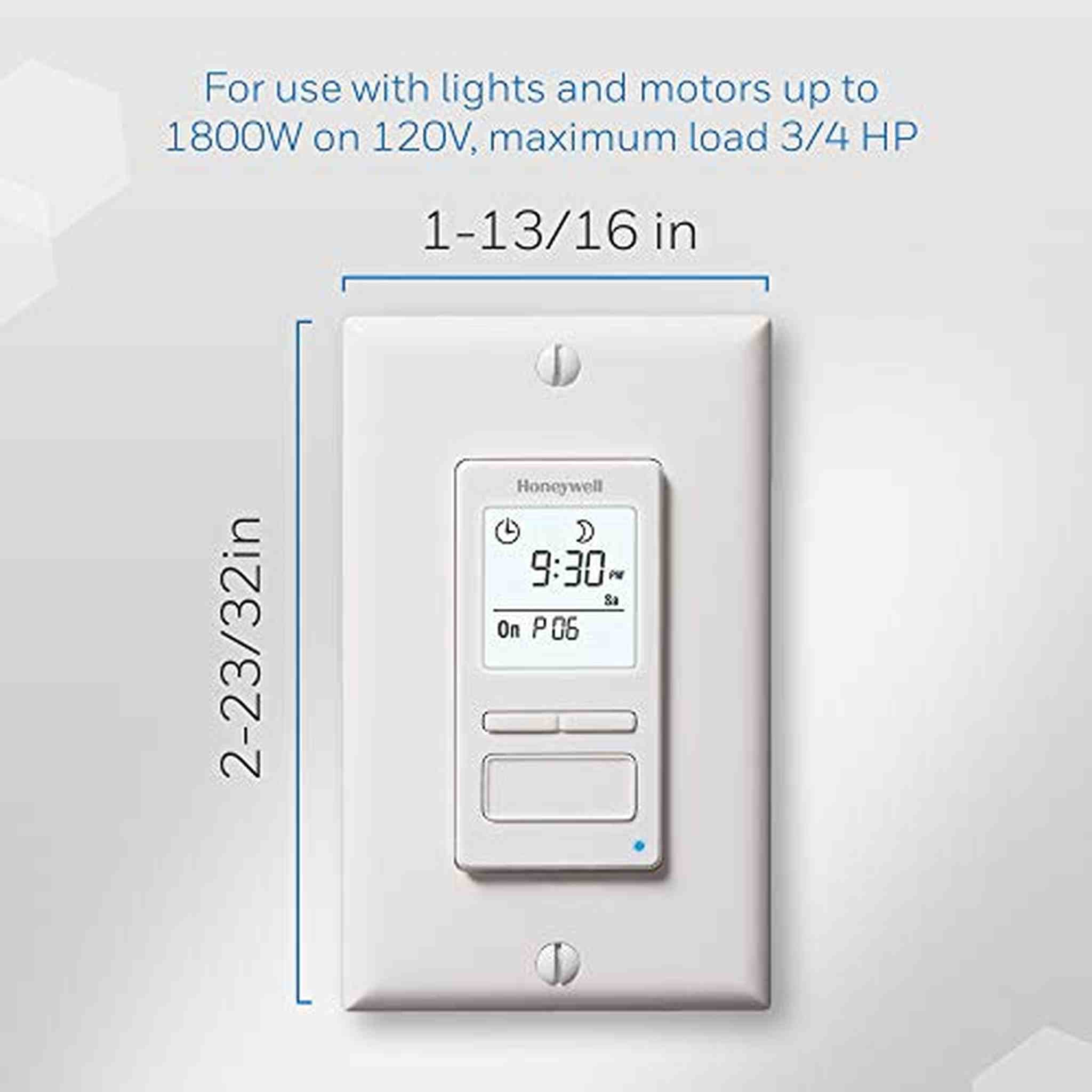 Honeywell Home RPLS740B1008 Econoswitch 7-Day Programmable Light Switch Timer, White