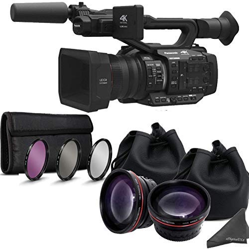 Panasonic AG UX180 4K Premium Professional Camcorder with Dual Lens Enhancement Bundle