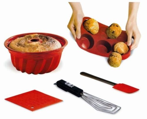 5 Piece Silicone Bake Ware Set - Nonstick 5 Piece Baking Cookware Set