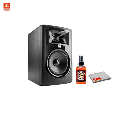 JBL 305P MkII - Powered 5 Inch Two-Way Studio Recording Monitor with Sanitizer Spray for Microphones