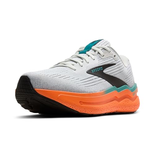 Brooks Men’s Ghost Max 2 Neutral Running & Walking Shoe - Oyster Mushroom/Orange/Teal - 11.5 Medium