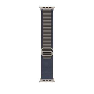 Apple Watch Band - Alpine Loop 49mm - Blue with Rugged Titanium Finish - Large