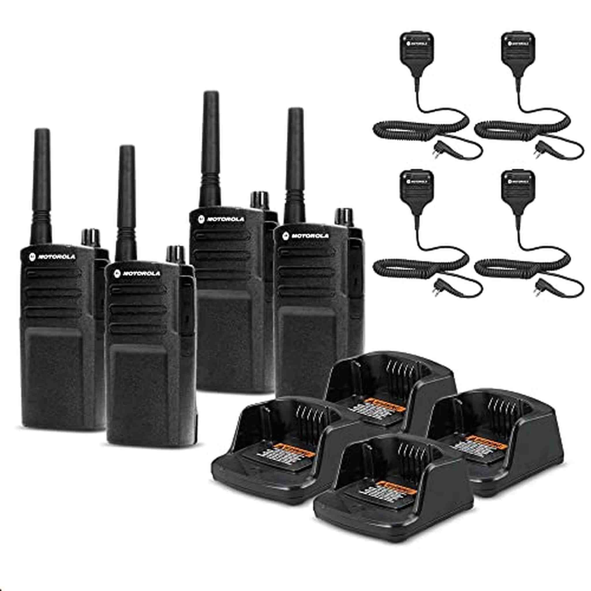 4 x Motorola RMU2040 On-Site 2-Way Radio RMU2040 - 4 Pack With Mic Bundle Motorola Solutions
