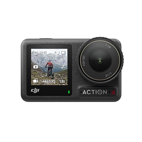 DJI Osmo Action 4 Standard Combo, 4K/120fps Waterproof Action Camera with a 1/1.3-Inch Sensor, Stunning Low-Light Imaging,10-bit & D-Log M Color Performance, Long-Lasting 160 Mins, Outdoor Camera DJI