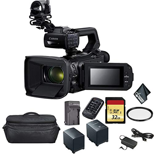 Canon XA50 Professional UHD 4K Camcorder Bundle with Spare Battery + 32GB Memory Card + Carrying Case + UV Filter + More