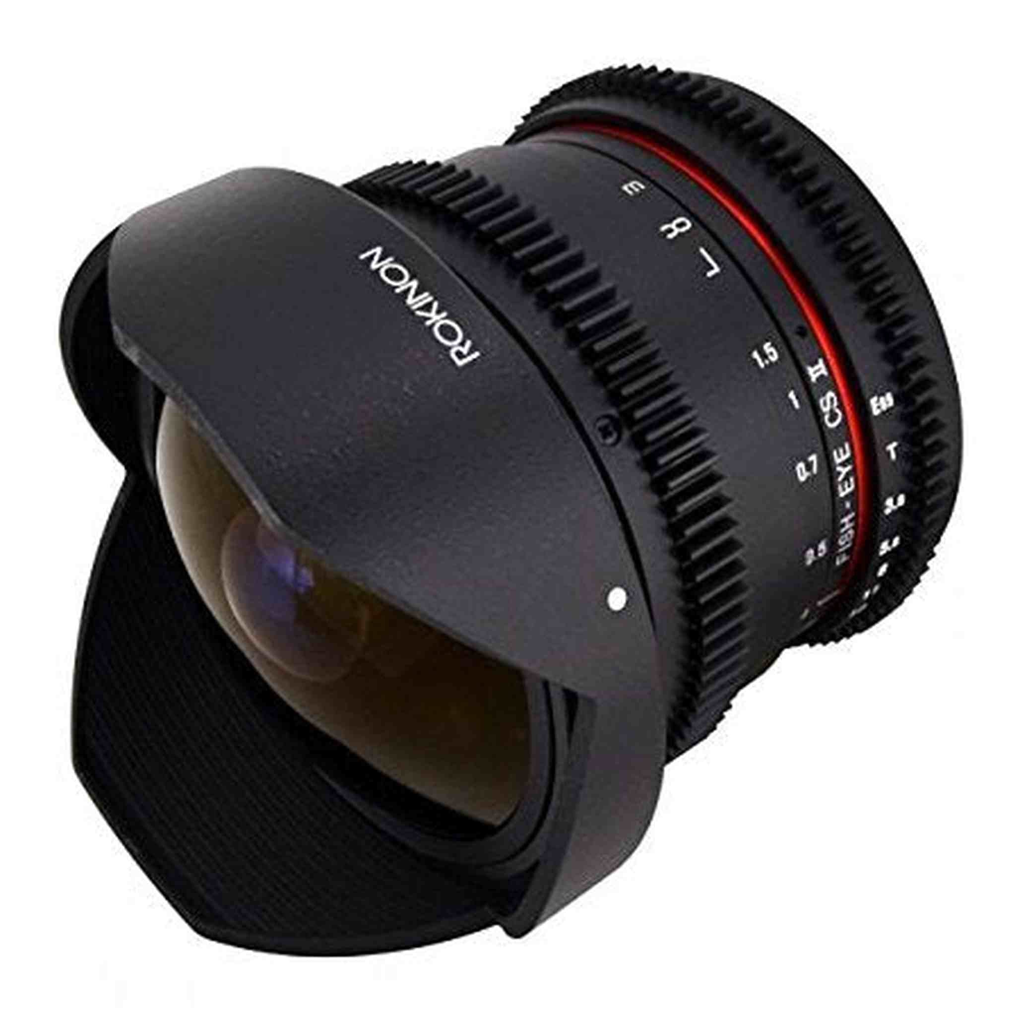 Rokinon 8mm T/3.8 Fisheye Cine Lens with Removable Hood for Sony E