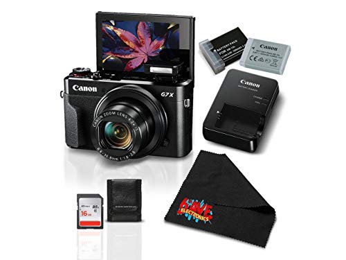 Canon PowerShot G7 X Mark II Digital Camera 1066C001 (International Model) Bundle with Spare Battery + 16GB Memory Card