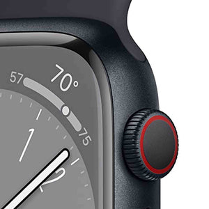 Apple Watch Series 8 GPS + Cellular 41mm Smart Watch w/ Midnight Aluminum Case with Midnight Sport Band - S/M. - Used Apple
