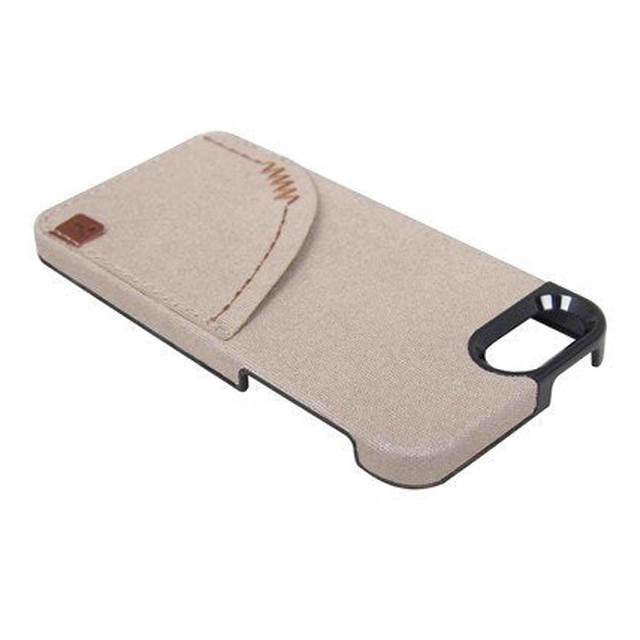 The Joy Factory Denim Premium Denim Hardshell Case with Pocket for iPhone5/5S, CSD112 Khaki