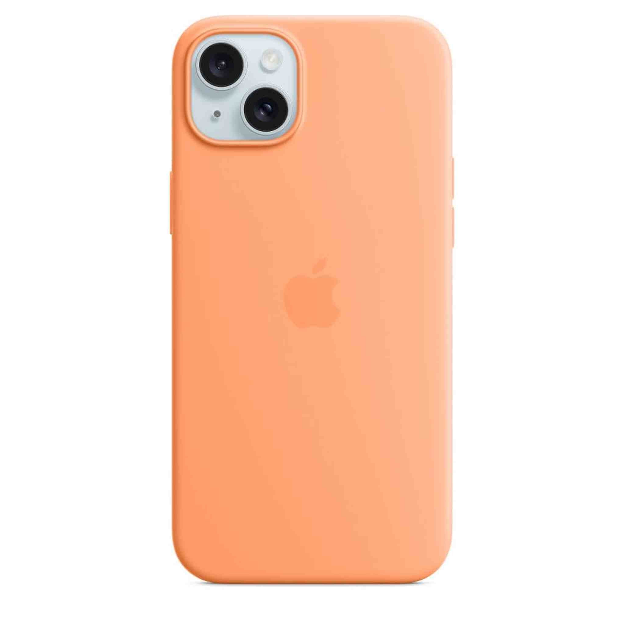 Apple iPhone 15 Plus Silicone Case with MagSafe - Orange Sorbet Apple