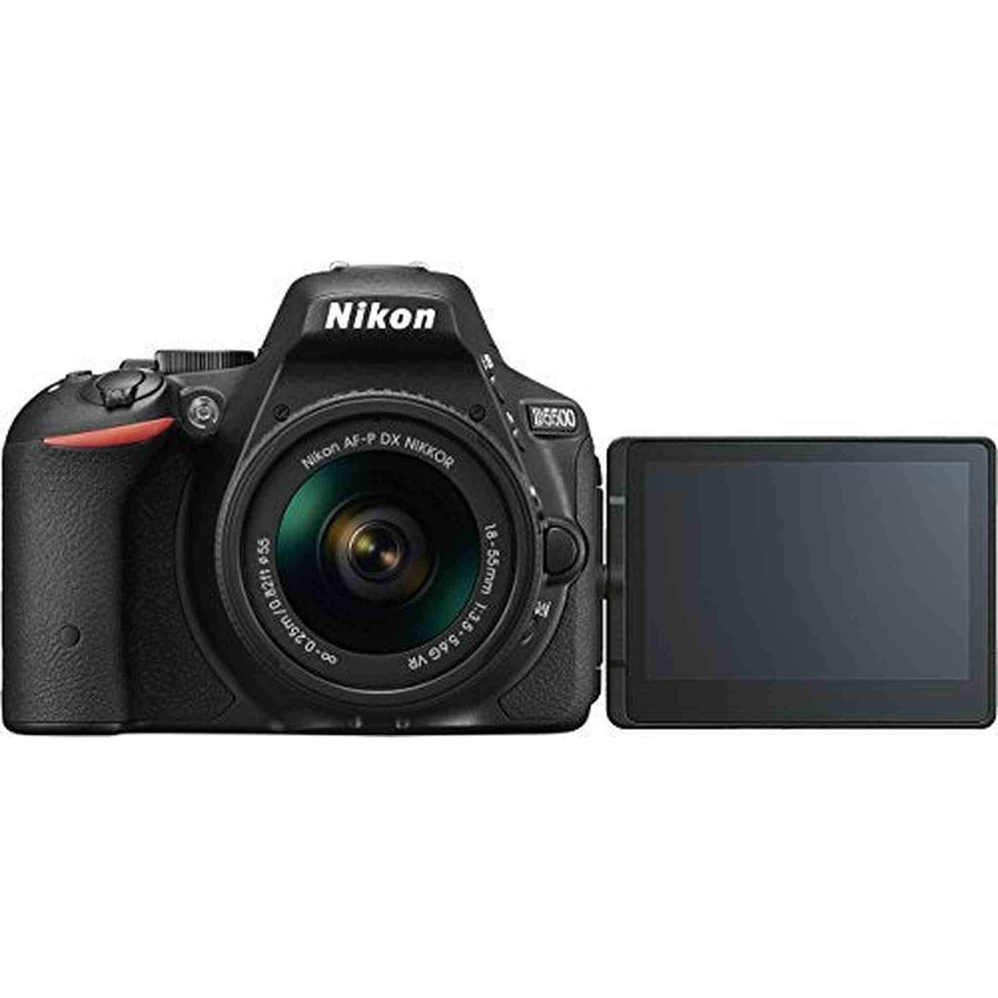 Nikon D5500 Digital SLR Camera - Black 24.2 MP, AF-P 18-55mm VR Lens Kit 3-Inch LCD Screen - International Version No - Used Nikon