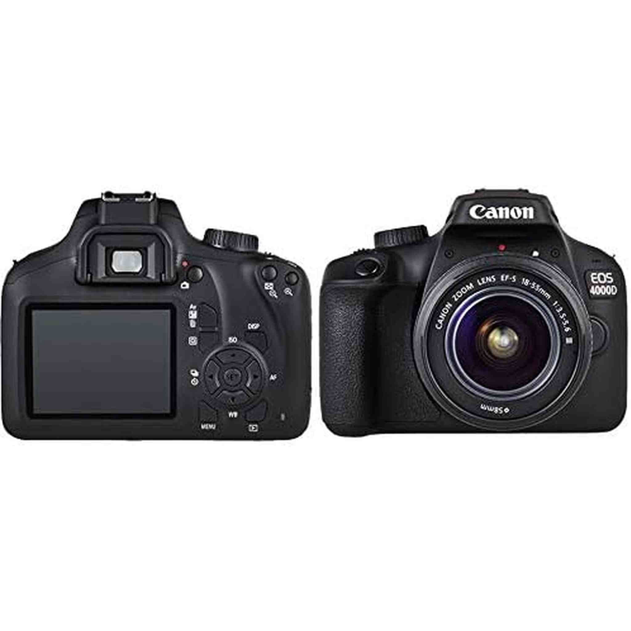 Canon EOS 4000D / Rebel T100 DSLR Camera With 18-55mm Lens + Sandisk Extreme Pro 64GB Card + Creative Filters + EOS Camera Bag + 6AVE Cleaning Set, + More International Model - Reconditioned Canon