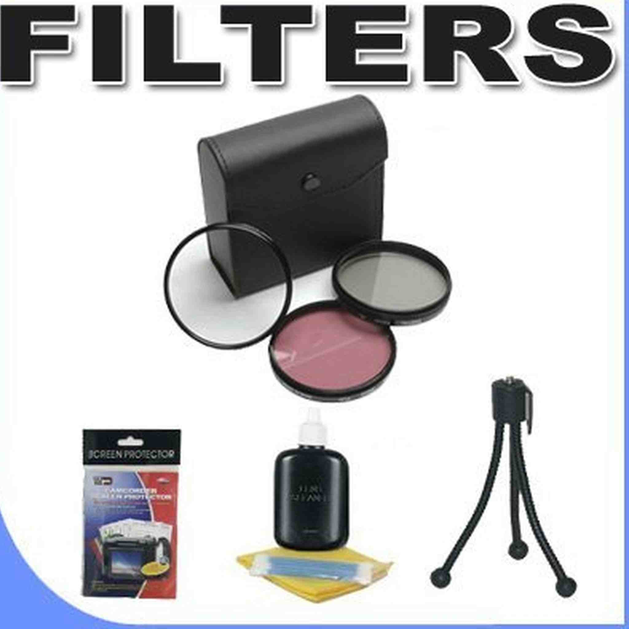 Bower 72mm 3 Piece Filter Kit for Canon DSLR 28-135mm, 50mm f/1.2L, 70-200mm f/2.8L and MORE Lenses BigVALUEInc Accessory Saver Filter Bundle