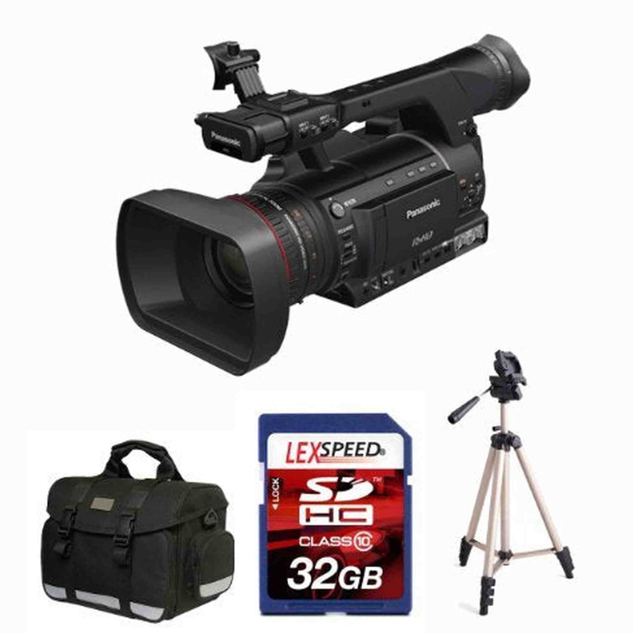 Panasonic AG-HPX250 AGHPX250 P2 HD Hand-Held Camcorder + 32GB DSHC Card 10 + Tripod + Deluxe Accessory Bundle