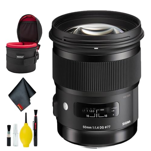 Sigma 50mm f/1.4 DG HSM Art Lens for Nikon F (USA) Deluxe Bundle