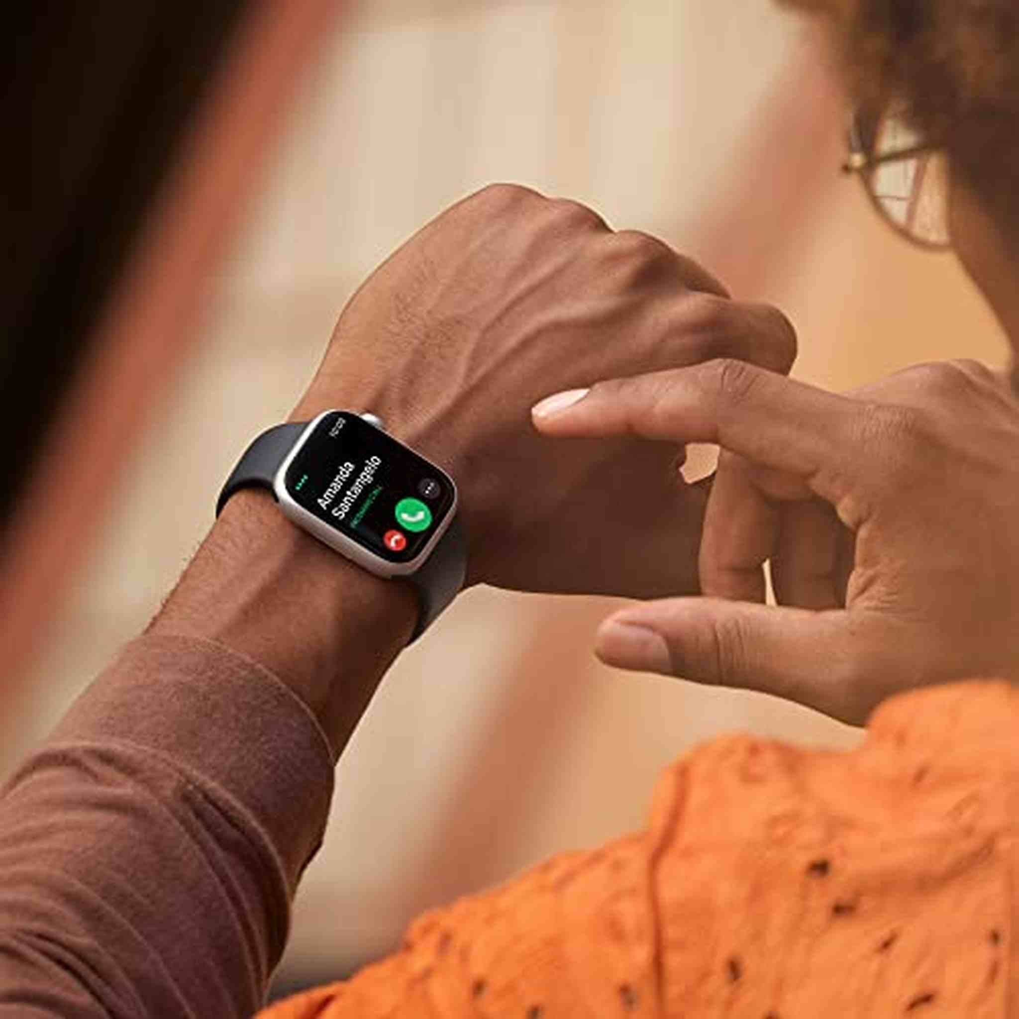 Apple Watch Series 8 GPS + Cellular 41mm Smart Watch w/ Midnight Aluminum Case with Midnight Sport Band - S/M. - Used Apple
