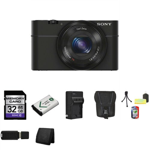Sony DSC-RX100 Digital Camera + 32GB Memory Card + NP-BX1 Lion Battery + Carrying Case + Mini Tripod Kit + USB SDHC Reader + Memory Wallet