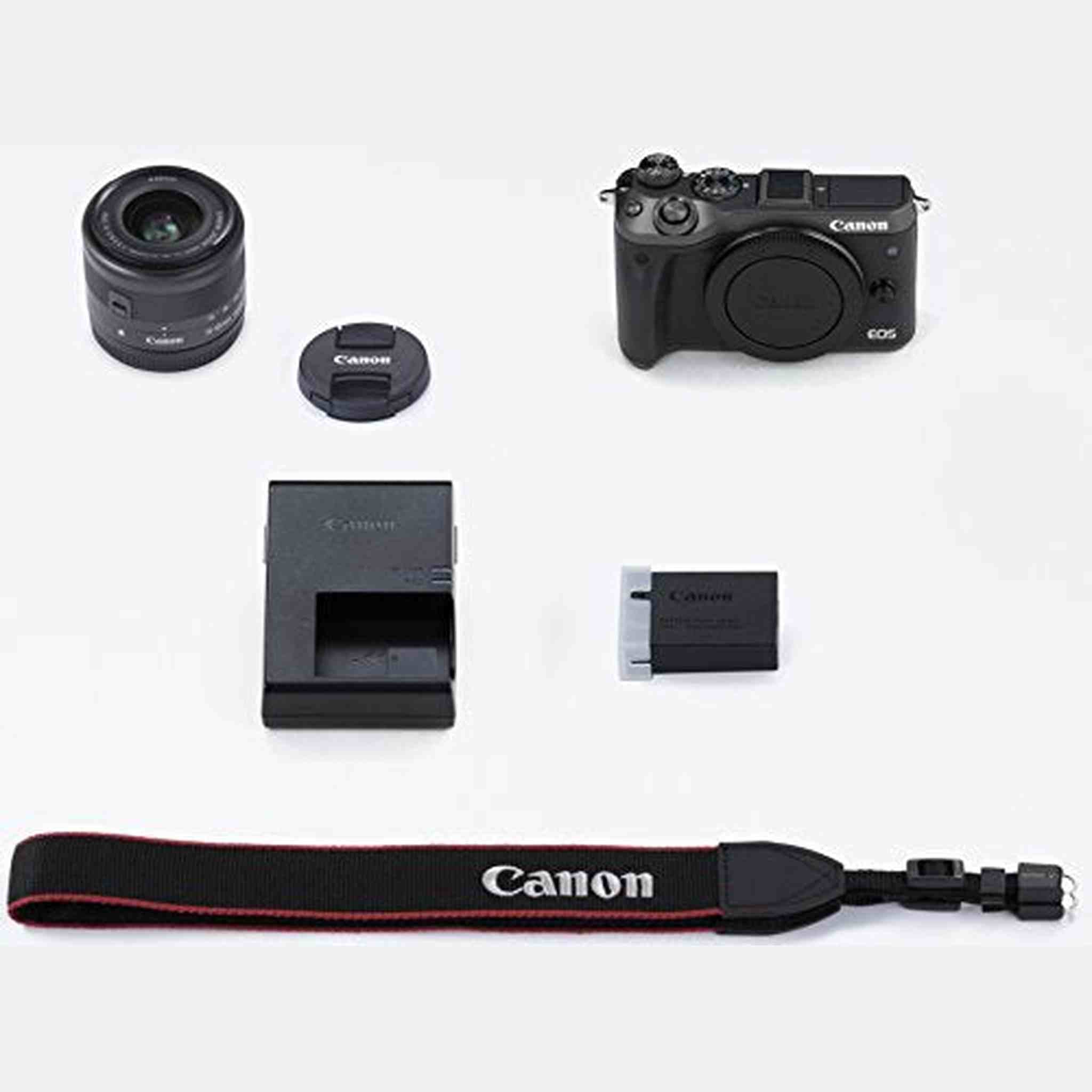 Canon mirrorless Single-Lens Camera EOS M6 Lens kit Black EF-M15-45mm F3.5-6.3 is STM- International Version No Warranty - Used Canon