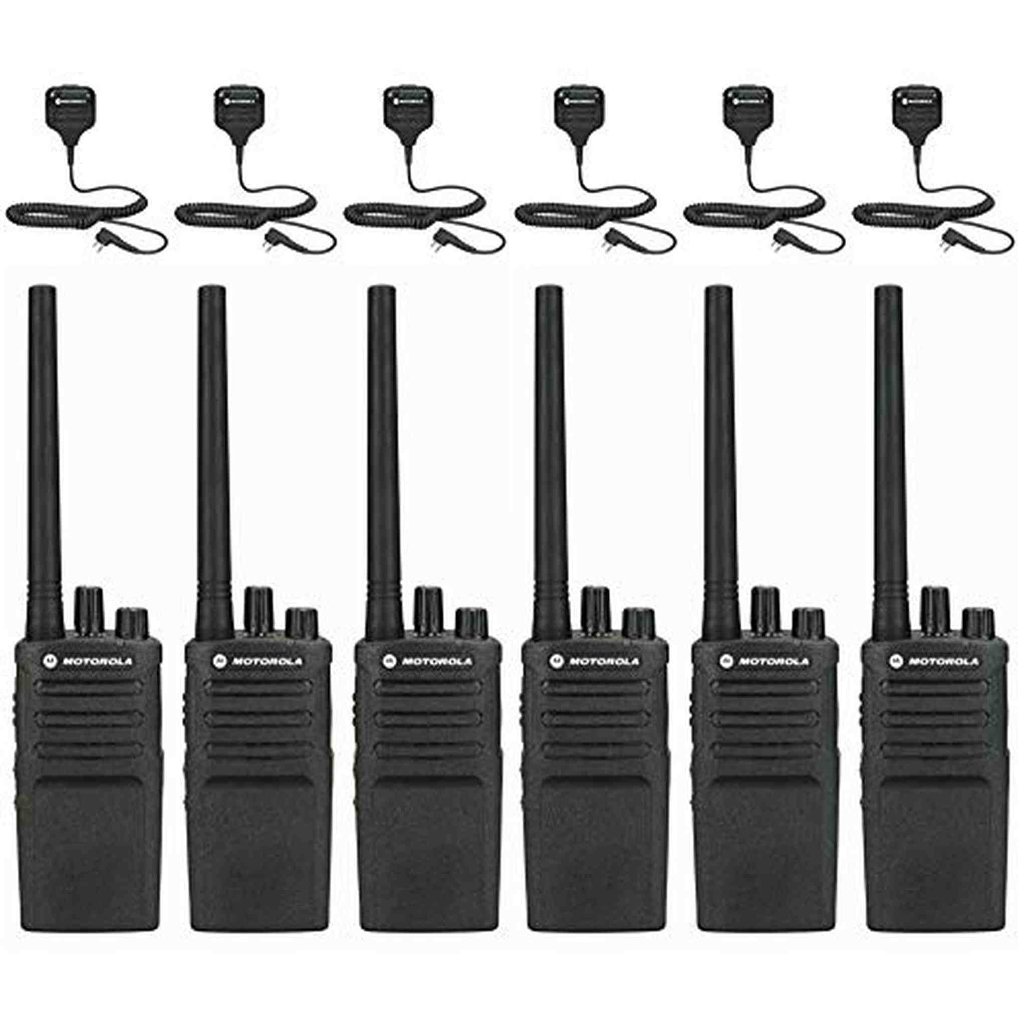 6 PACK Motorola RMV2080 Business Two-Way Radios Walkie Talkies w/ Speaker Mics Motorola
