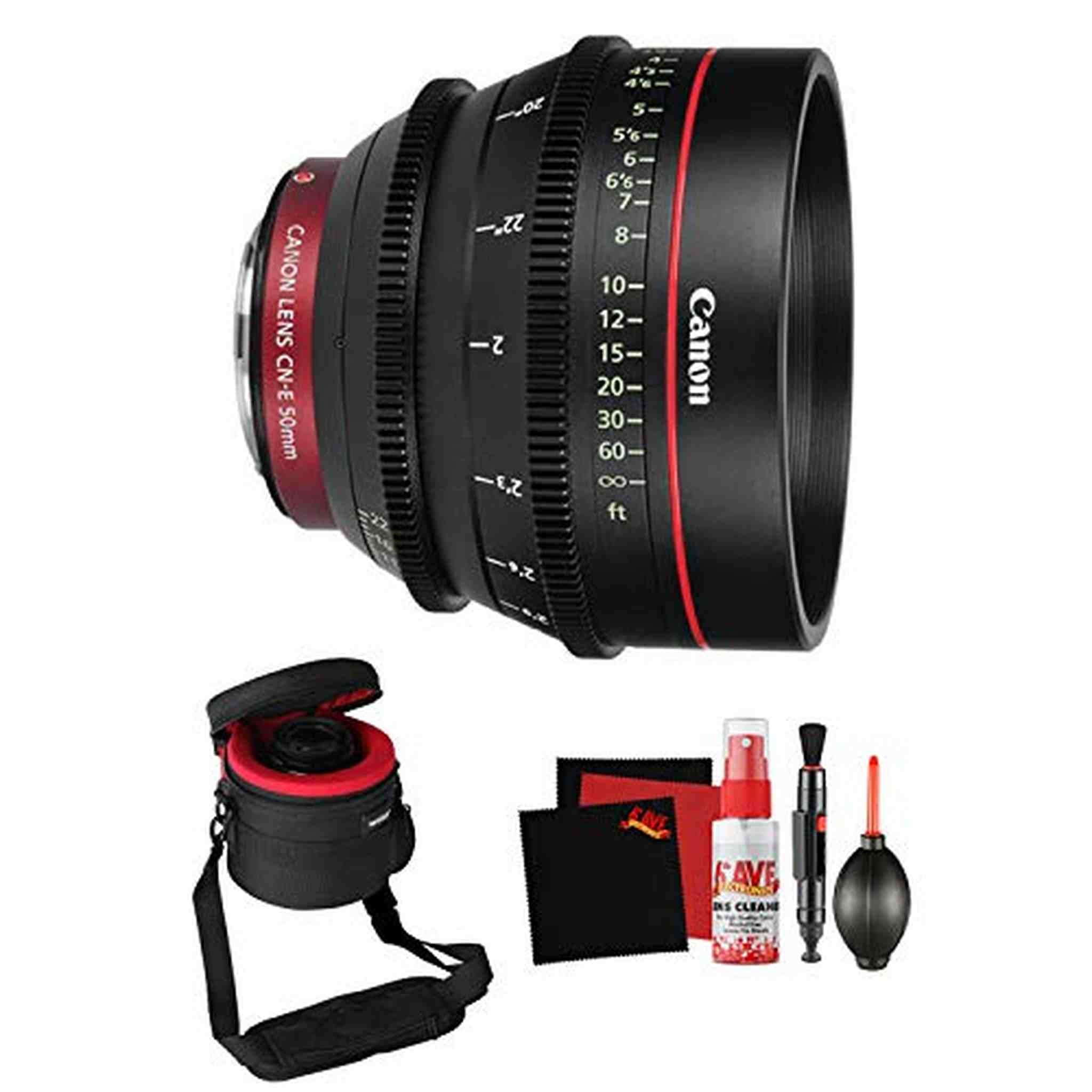 Canon CN-E 50mm T1.3 L F Cine Lens Professional Filmmaker Bundle