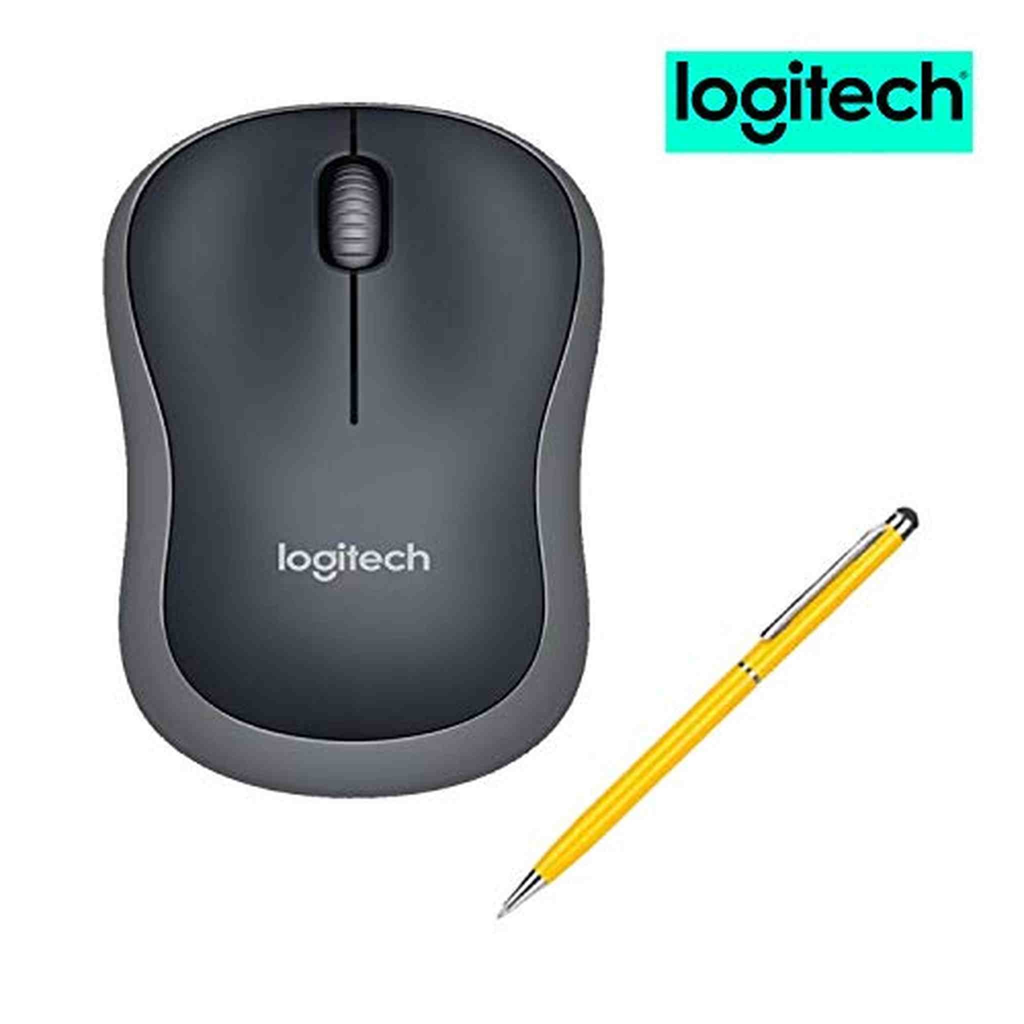 Logitech M185 Wireless Mouse for Computers Laptops Fast Scrolling Bundle 4-Pack + Stylus