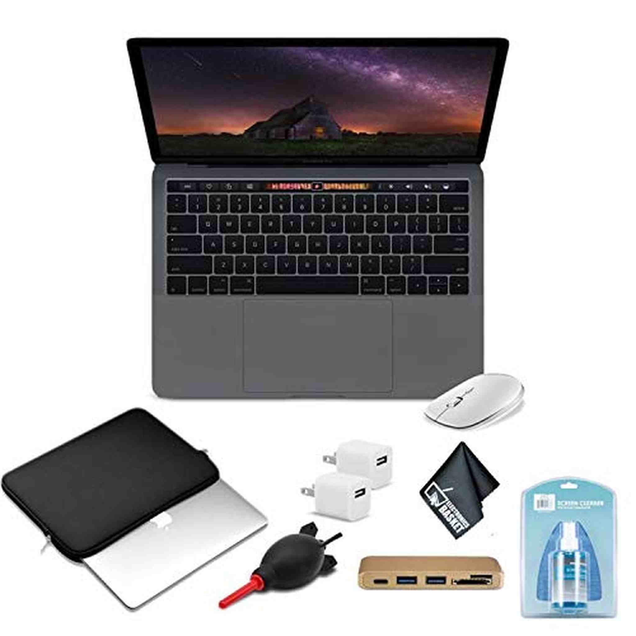 Apple 13.3 inch MacBook Pro Laptop Computer Touch Bar 512GB SSD Mid 2018 Version, Space Gray MR9R2LL/A Bundle Type-C USB 3.0 HUB + Mouse + More