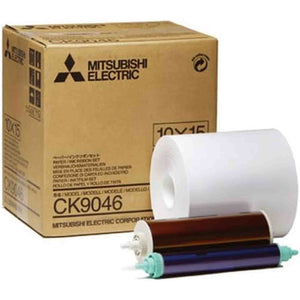 Mitsubishi Electric 10x15 4x6" Wide Paper Roll & Inksheet for 600 Photos for CP Series Dye Sublimation Thermal Printers, Model CK9046 Mitsubishi