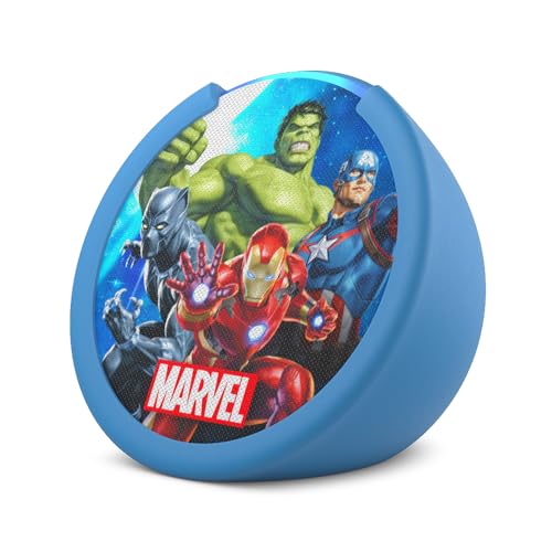 Amazon Echo Pop Kids newest model , Designed for kids, with parental controls, Includes 6 months of Amazon Kids+, Marvel's Avengers