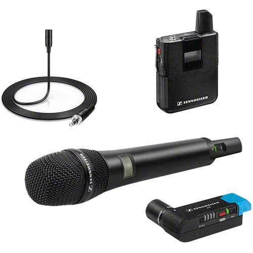 Sennheiser AVX-Combo SET Wireless Handheld and Lavalier System for Video With Carrying Case and 6Ave Cleaning Kit Bundle