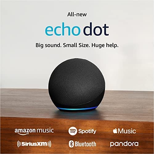 5-Pack Amazon Echo Dot 5th Gen, 2022 Release Charcoal with accessories